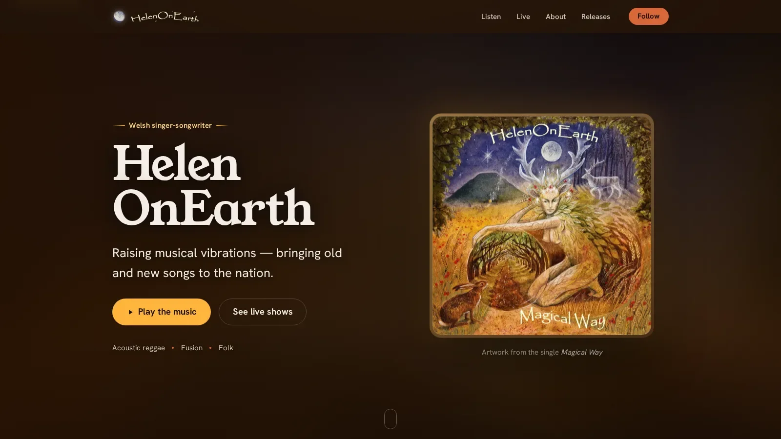 HelenOnEarth musician website
